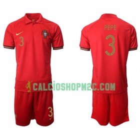 Portogallo Pepe 3 Bambino Maglia Prima Euro 2020 Manica Corta (+ Pantaloncini)